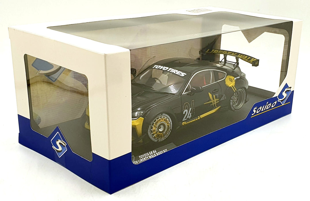 Solido 1/18 Scale S1813603 - 2024 Toyota GR86 Liberty Walk - Black/Gold