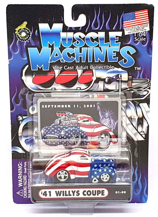 Muscle Machines 1/64 Scale 71151 02-35 - 1941 Willys Coupe - Stars & Stripes