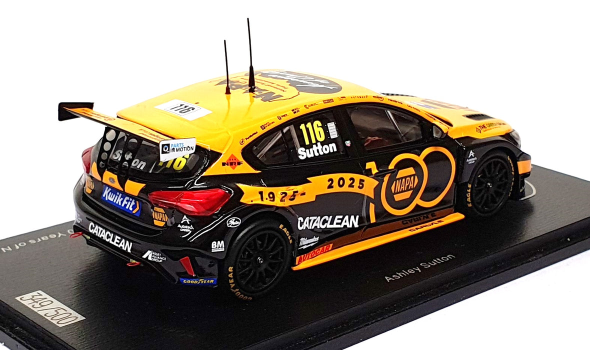Spark 1/43 Scale UK027 - NAPA Ford Focus BTCC 2025 #116 Winner Race 2 Thruxton