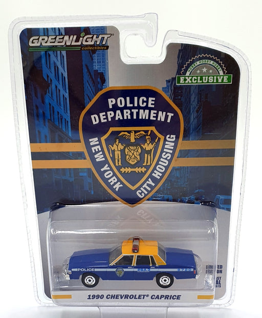 Greenlight 1/64 Scale 30159 - 1990 Chevrolet Caprice NYC Police Car Blue/Yellow
