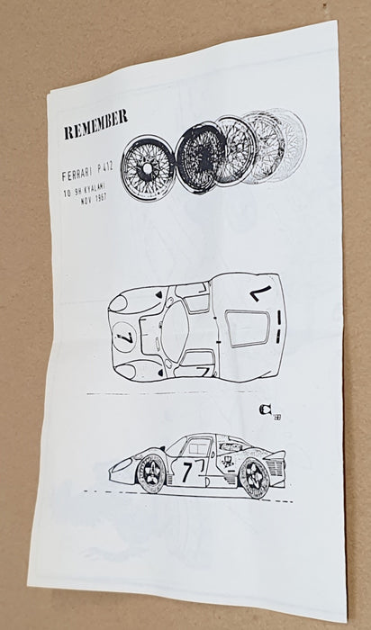 Remember 1/43 Scale Unbuilt Kit No. 06 - Ferrari P 412 10 9h Kyalami Nov 1967