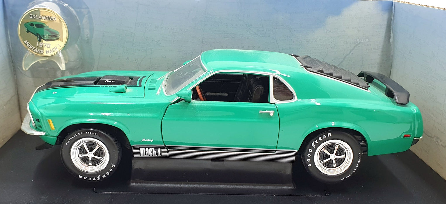 ERTL 1/18 Scale Diecast 78059 - 1970 Ford Mustang Mach 1 - Green/Black