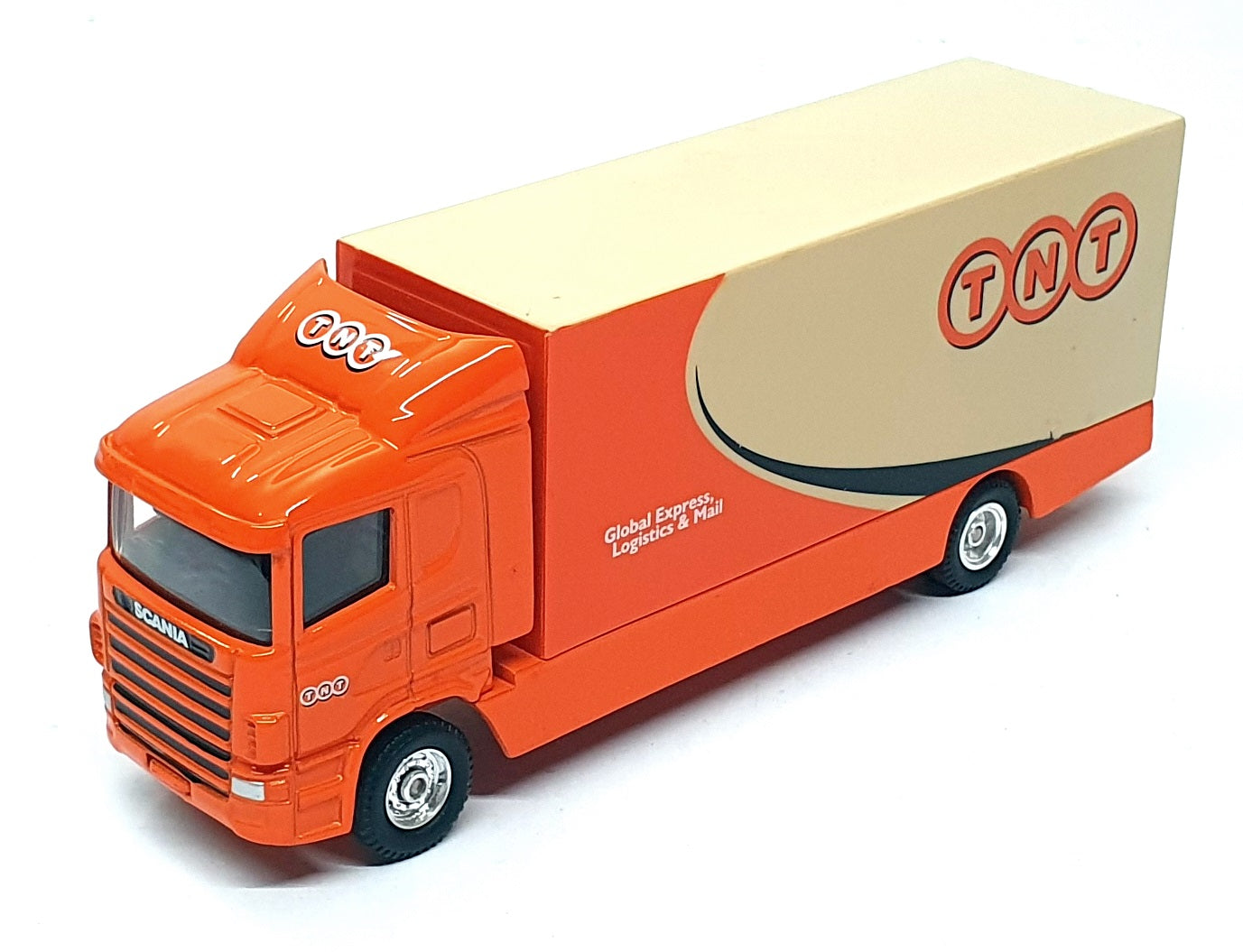 Corgi 16cm Long Diecast TY86637 - Scania Rigid Truck TNT - Orange/Beige