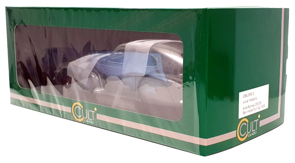Cult 1/18 Scale CML055-3 - 1939 Alfa Romeo 2500S Berlinetta Touring - Met Silver