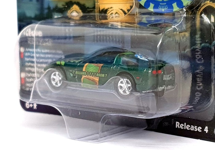 Johnny Lightning Clue 1/64 Scale JLPC009 - 2000 Chevy Corvette Mr Green - Green