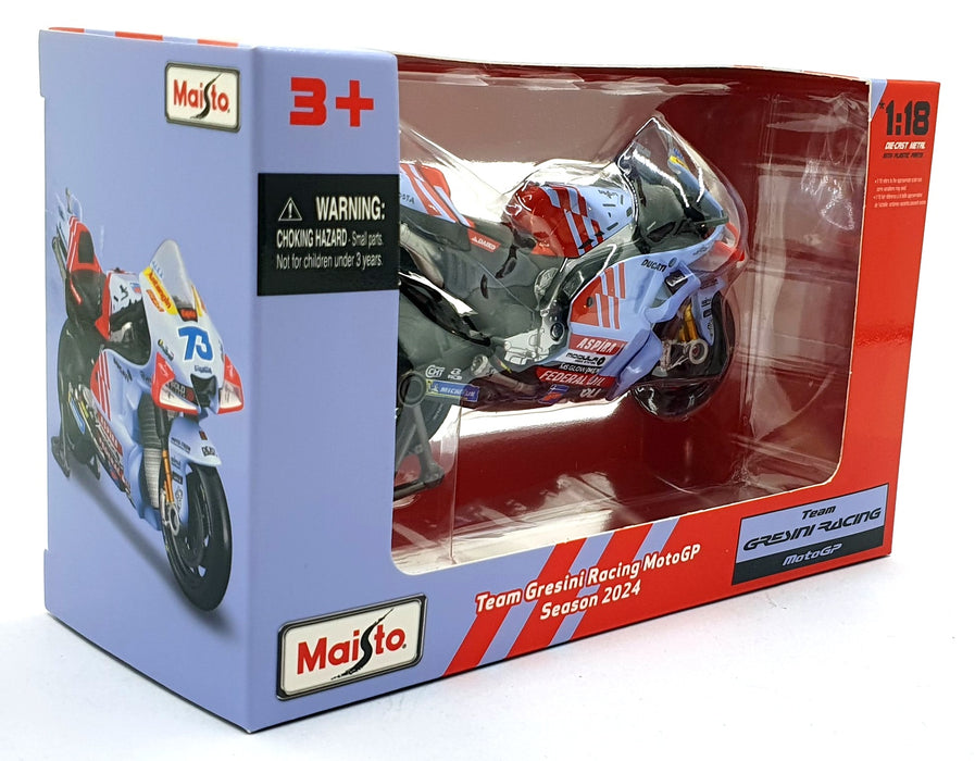 Maisto 1/18 Scale Diecast 36399 - Ducati Team Gresini Racing #73 Moto GP 2024