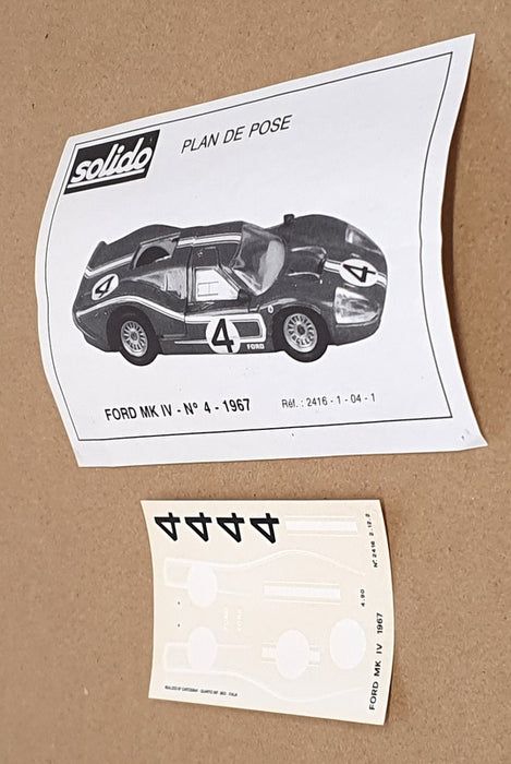 Solido 1/43 Scale 2416 - Ford Mk IV #4 Le Mans 1967 - Blue