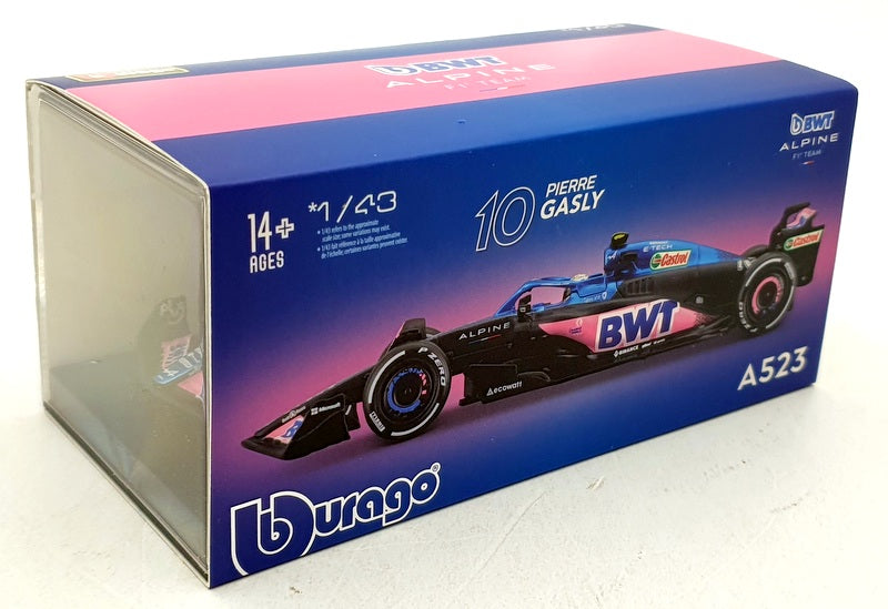 Burago 1/43 Scale 18-38073 - F1 BWT Alpine A523 2023 #10 P.Gasly