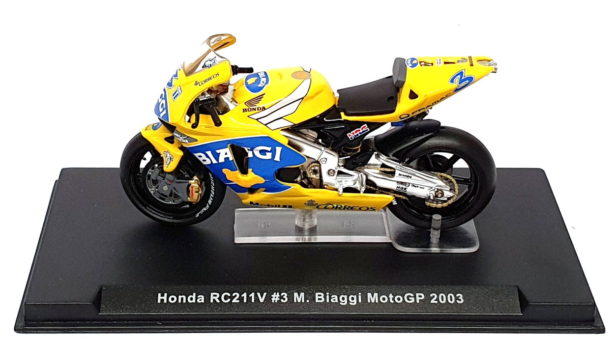 Ixo 1/24 Scale MB014 - Honda RC211V Motorbike #3 MotoGP 2003 Biaggi