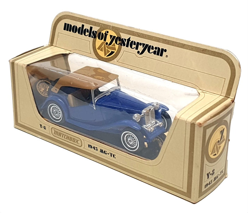 Matchbox Appx 9.5cm Long Diecast Y-8 - 1945 MG TC - Blue/Tan
