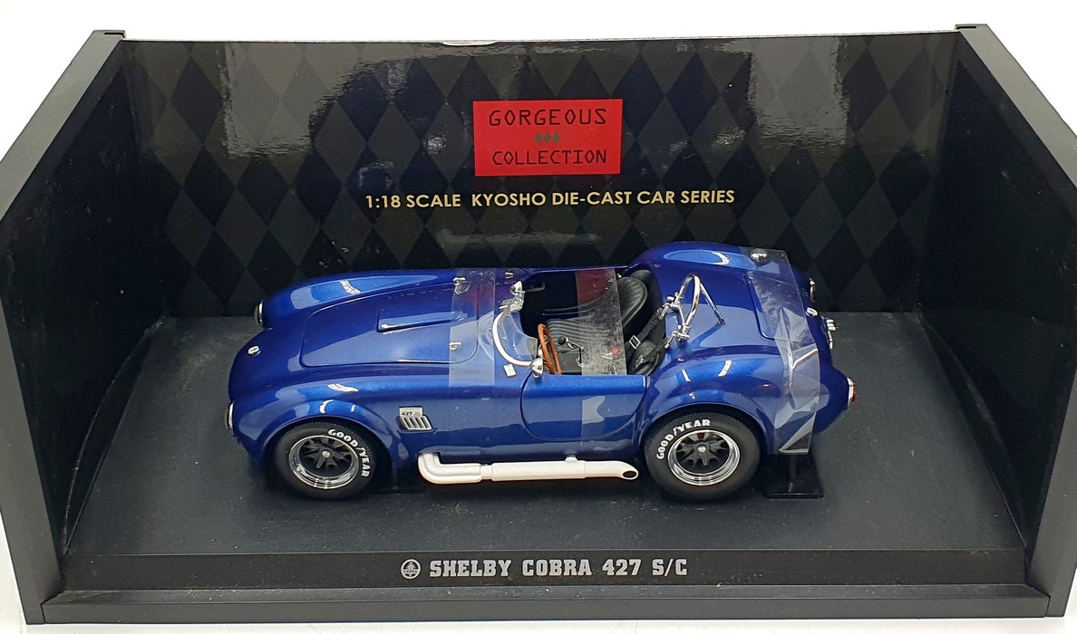 Kyosho 1/18 Scale 08046BL - Shelby Cobra 427 S/C Racing Screen - Blue