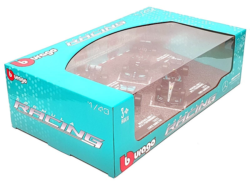 Burago 1/43 Scale 18-38093 - F1 Mercedes AMG 4pc Set W10, W12, W13, W15 Hamilton
