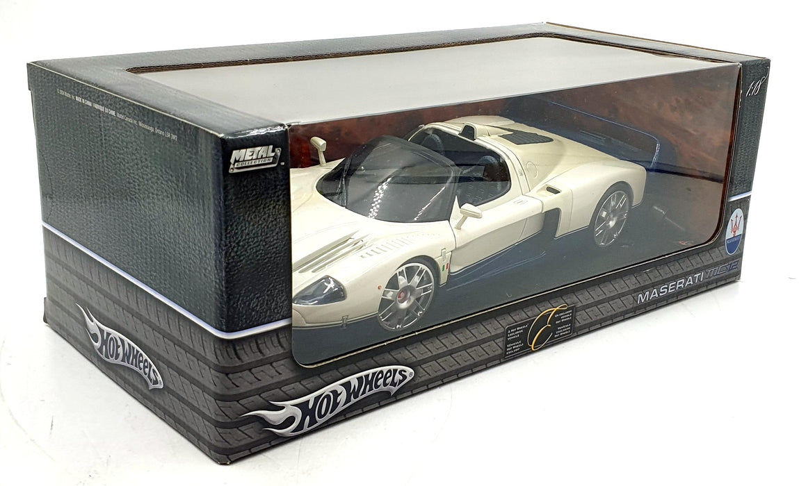 Hot Wheels 1/18 Scale Diecast G7158 - Maserati MC12 - White/Blue