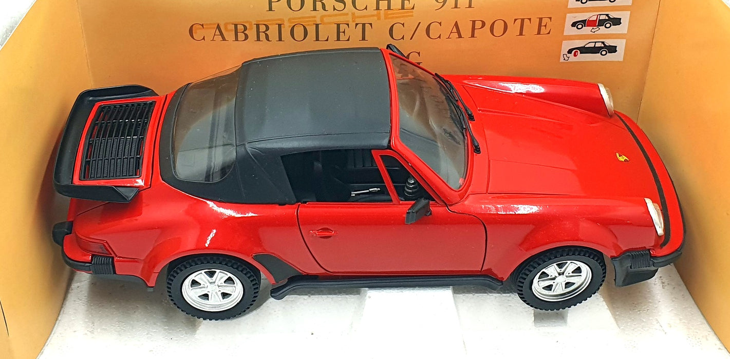 Polistil 1/16 Scale Diecast 016793 - Porsche 911 Cabriolet C/Capote - Red