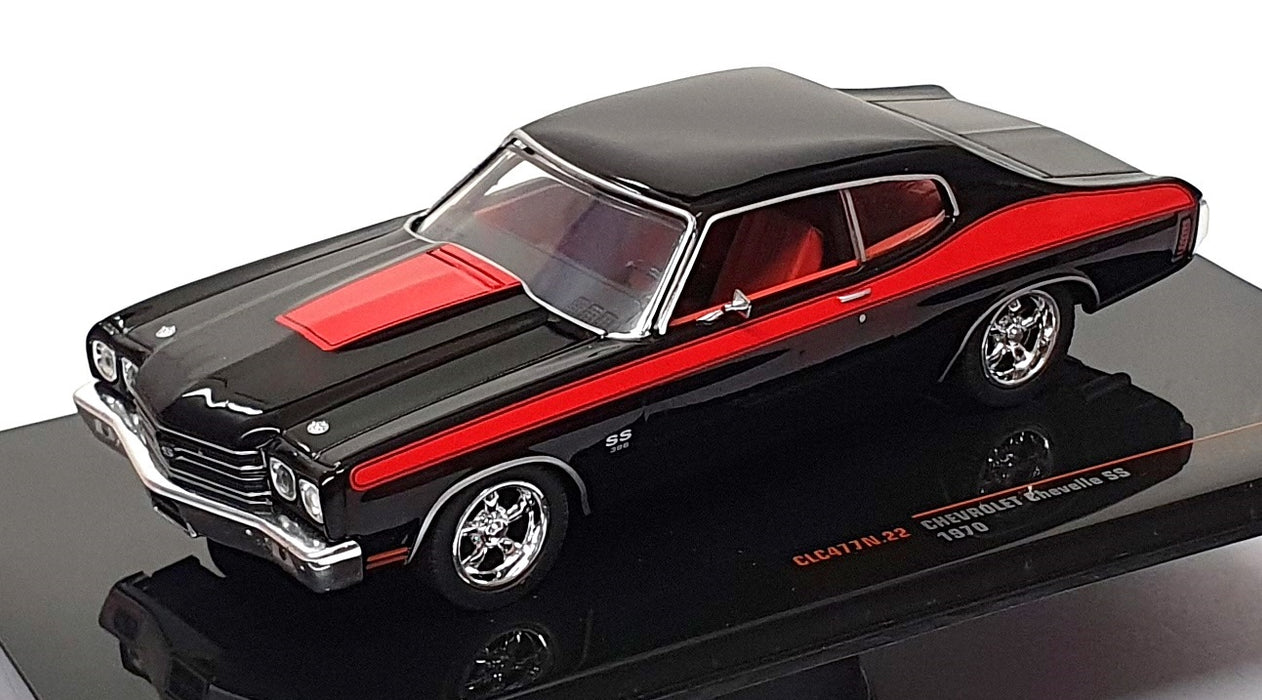 Ixo Models 1/43 Scale CLC477N.22 - 1970 Chevrolet Chevelle SS - Black/Red