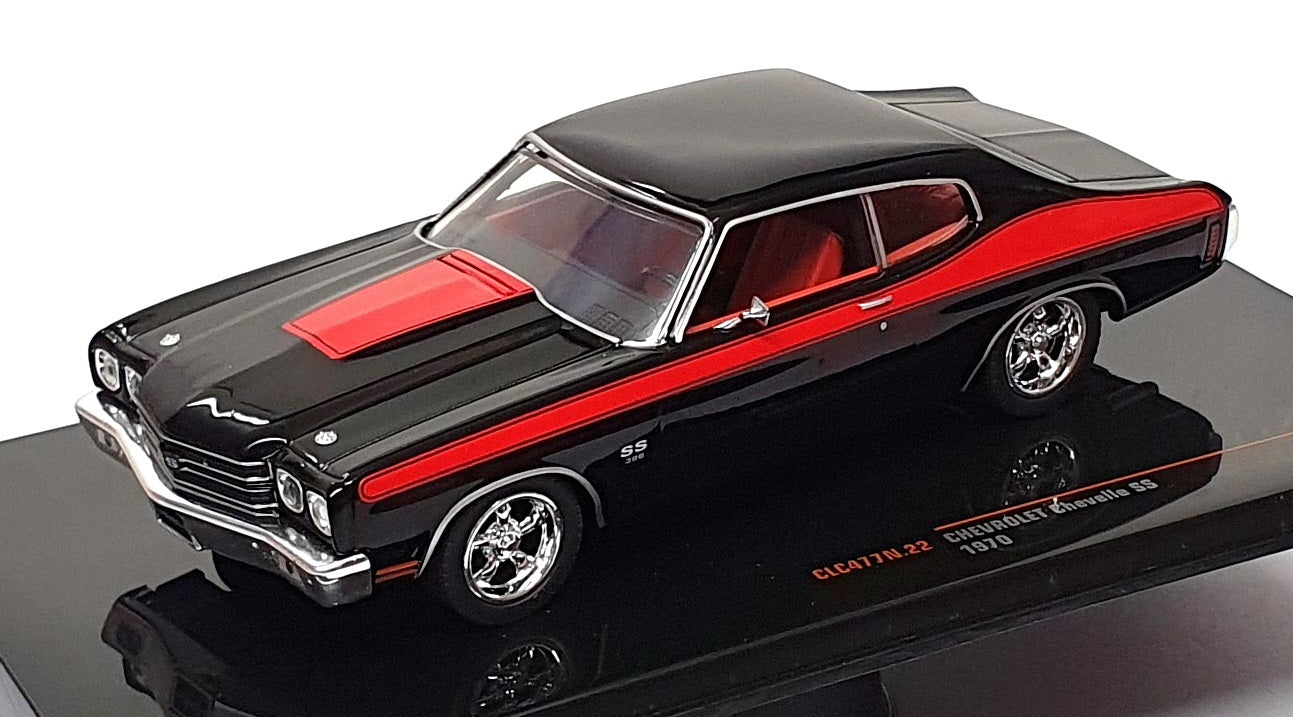 Ixo Models 1/43 Scale CLC477N.22 - 1970 Chevrolet Chevelle SS - Black/Red