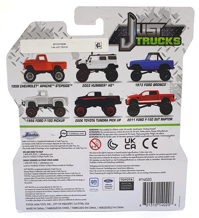 Jada Just Trucks 1/64 Scale 14020 - 2003 Hummer H2 - Met. Orange/Black