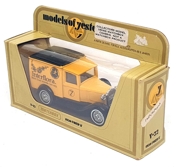 Matchbox Appx 9.5cm Long Y-22 - 1930 Ford A Van (Interflora) REWORKED