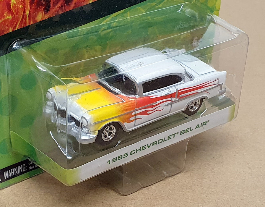 Greenlight 1/64 Scale 96170 - 1955 Chevrolet Bel Air - White With Flames