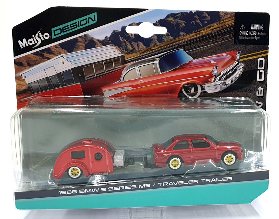 Maisto 1/64 Scale Diecast 15368 1988 BMW 3 Series M3/Traveler Trailer