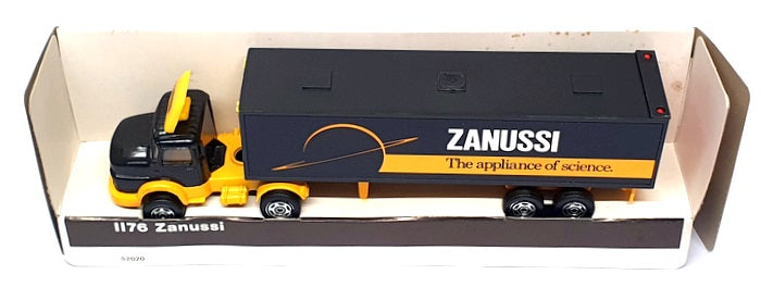 Corgi 20cm Long 1176 - Mercedes Benz Truck & Trailer (Zanussi) Black/Yellow
