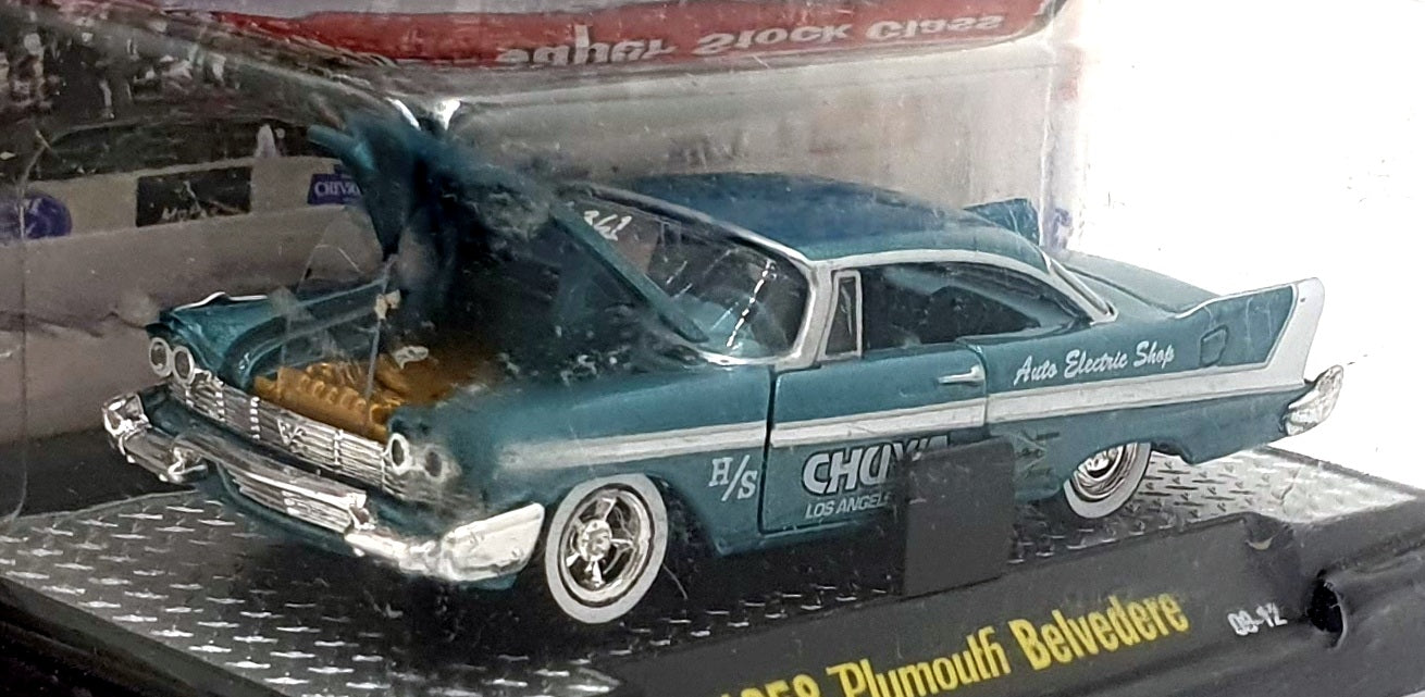 Castline M2 Machines 1/64 Scale 09-12 - 1958 Plymouth Belvedere - Met. Green