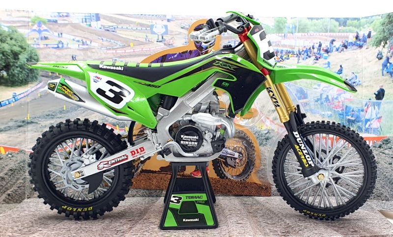 NewRay 1/6 Scale Diecast 49663 - Kawasaki KX450 Motorbike Eli Tomac #3 - Green