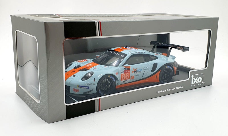 IXO Models 1/18 Scale LEGT18008 Porsche 911 RSR Gulf LeMans 2018 Wainwright #86 