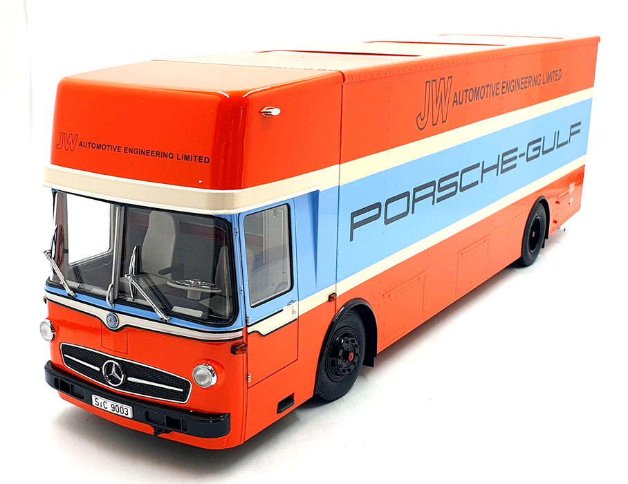 Schuco 1/18 Scale 45 003 2200 - Mercedes-Benz Renntransporter Gulf Racing
