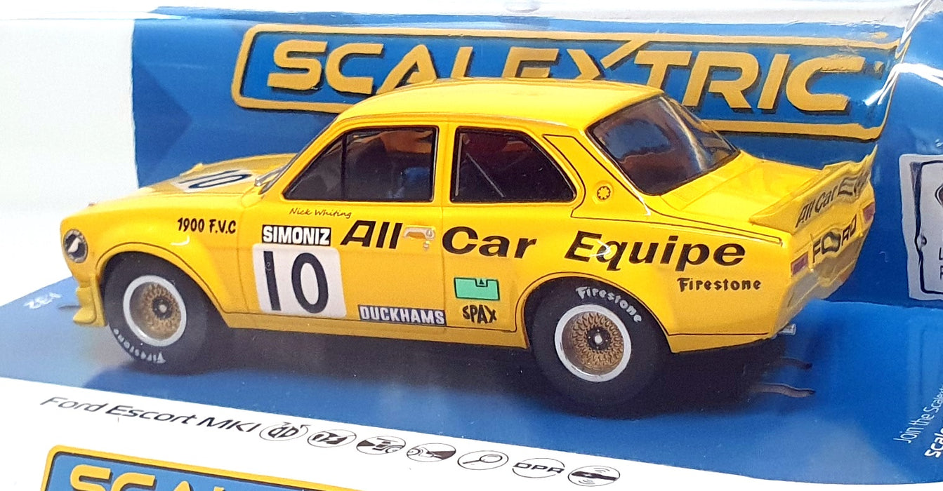 Scalextric 1/32 Scale Slot Car C4590 - Ford Escort Mk1 #10 N. Whiting - Yellow
