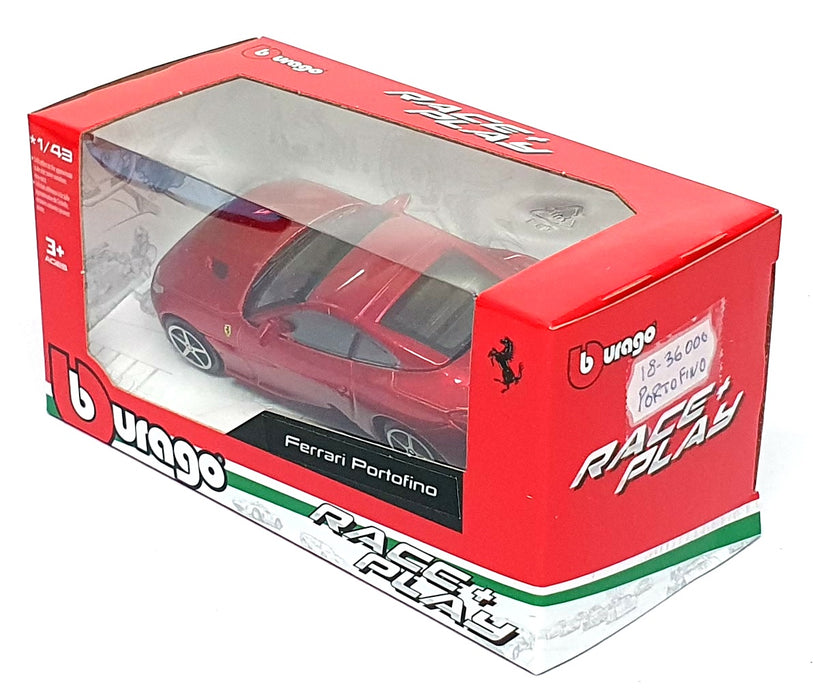 Burago 1/43 Scale Diecast 18-36000 - Ferrari Portofino - Met. Dk. Red