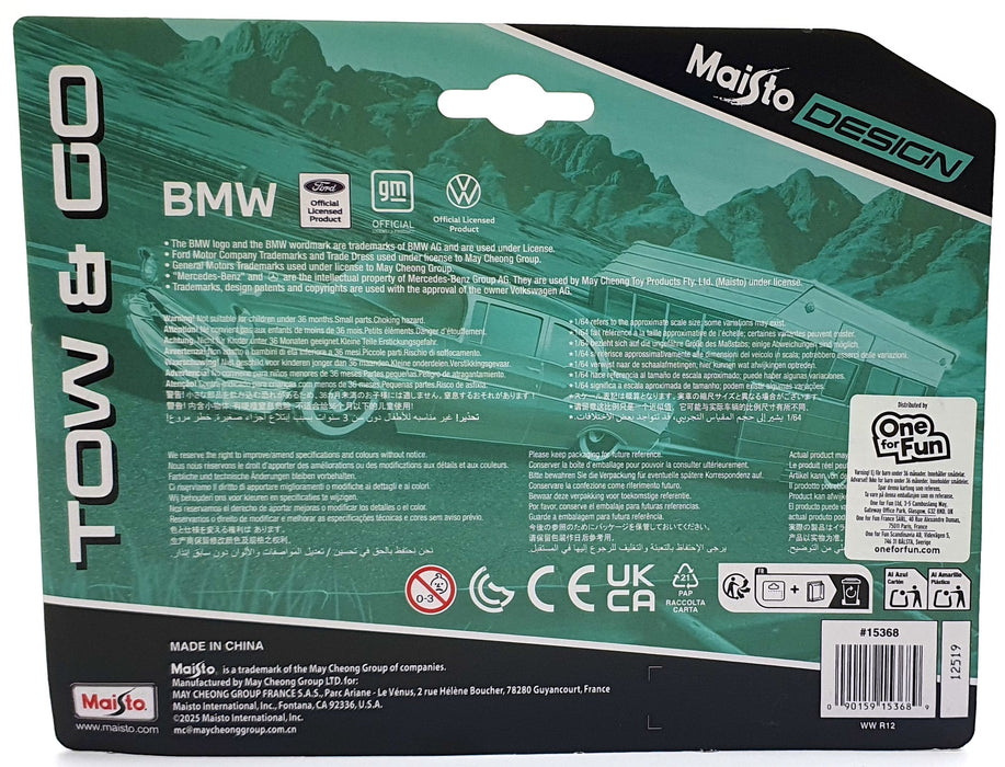 Maisto 1/64 Scale Diecast 15368 1966 Ford Bronco/Camper Trailer - Blue