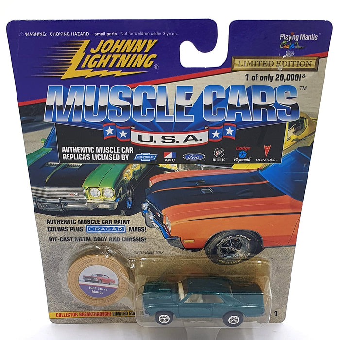 Johnny Lightning 1/64 Scale 202-01 - Muscle Cars 1966 Chevy Malibu - Met. Green