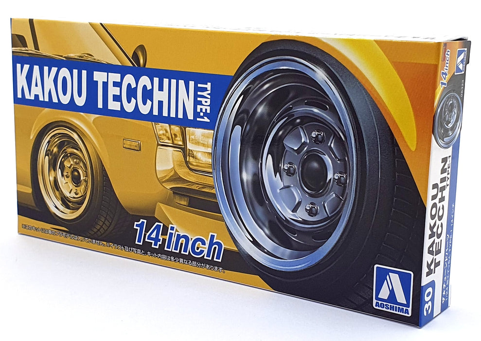 Aoshima 1/24 Scale 05232 - Kakou Tecchin Type 1 14' Wheels & Tyres Set #30