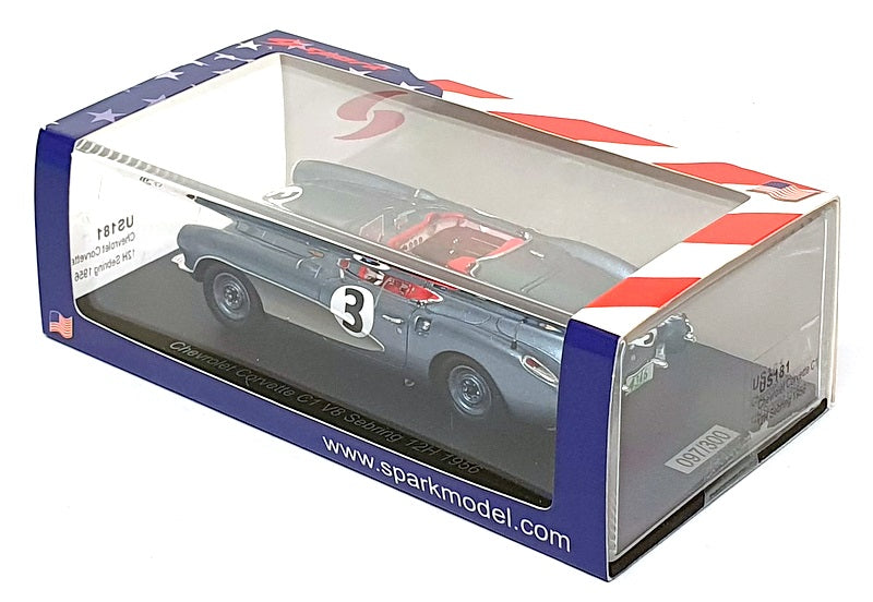Spark 1/43 Scale US181 - Chevrolet Corvette C1 V8 #3 Sebring 12H 1956