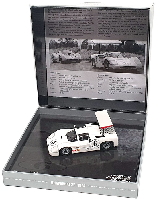Minichamps 1/43 Scale 436 671406 - Chaparral 2F 12H Sebring '67 - #6 Hall/Spence