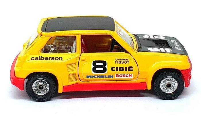 Corgi 10cm Long Diecast 307 - Renault 5 Turbo Race Car #8 - Yellow/Black/Red