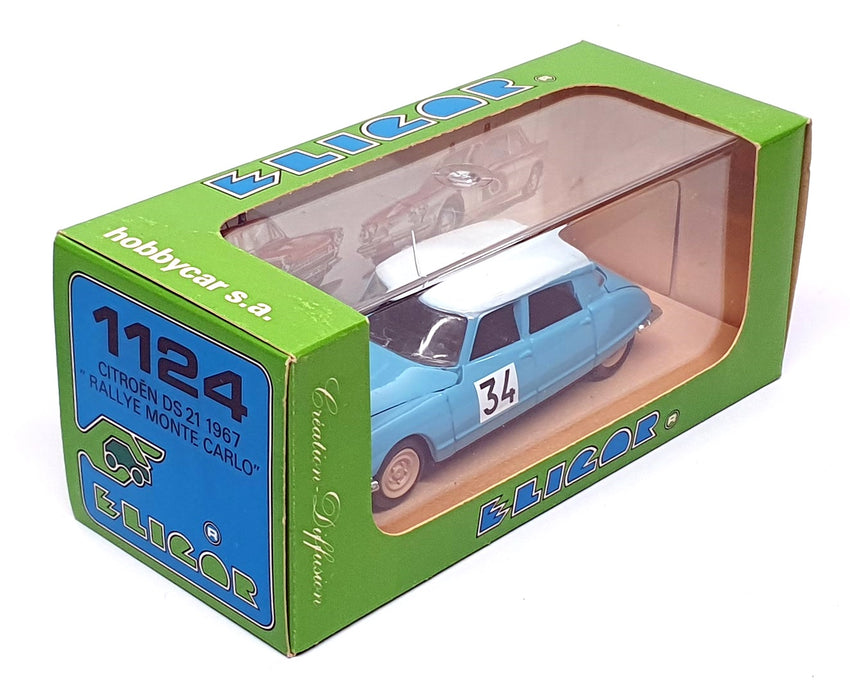 Eligor 1/43 Scale 1124 - Citroen DS 21 #34 Monte Carlo 1970 - Lt. Blue/White