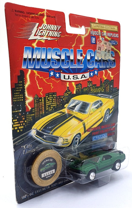 Johnny Lightning 1/64 Scale 200-180 - Muscle Cars 1970 Mustang Boss 302 - Green