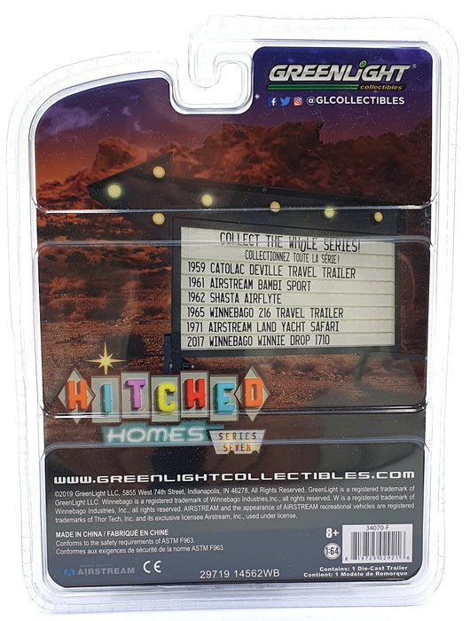 Greenlight 1/64 Scale 34070-F - 1962 Shasta Airflyte Trailer - White/Blue