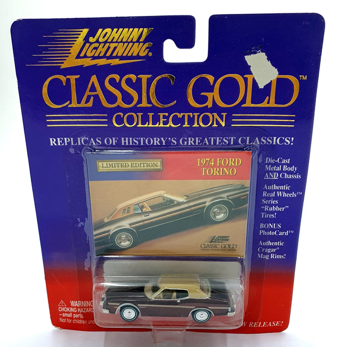 Johnny Lightning 1/64 Scale 404-04 Classic Gold 1974 Ford Torino - Met. Red