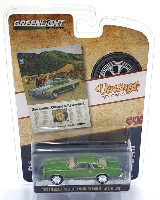 Greenlight 1/64 Scale 39100-E 1973 Chevrolet Chevelle Laguna Hardtop Coupe Green