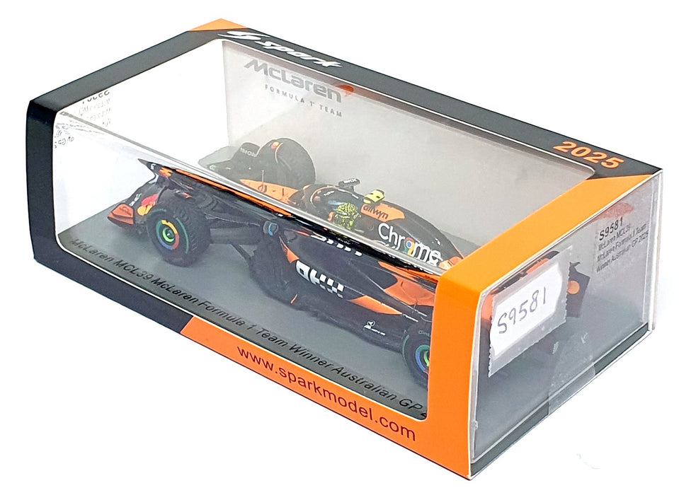 Spark 1/43 Scale S9581 - F1 McLaren MCL39 #4 Winner Australian GP 2025 Norris