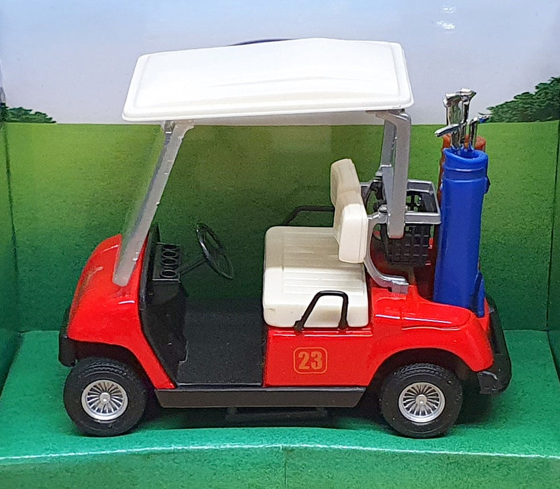 Welly 9.5cm Long Pull Back & Go 695277 - Golf Car - Red