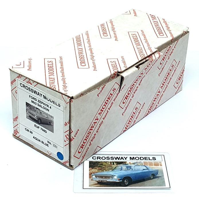 Crossway Models 1/43 Scale CM09 - Ford Zephyr Mk3 Saloon - Aqua Blue