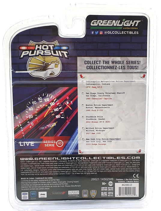 Greenlight 1/64 Scale 42980-D 2014 Nissan GT-R (R35) Police Car