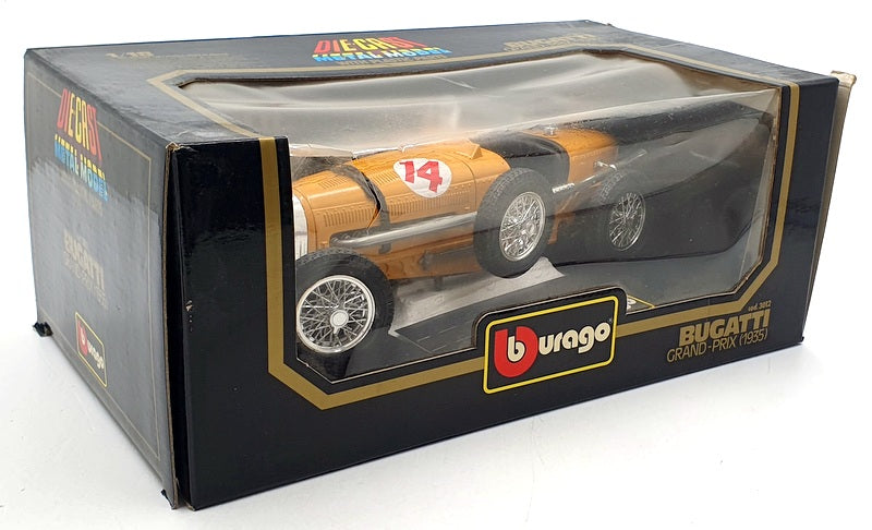 Burago 1/18 Scale Diecast 3012 - 1935 Bugatti Grand-Prix #14 - Yellow