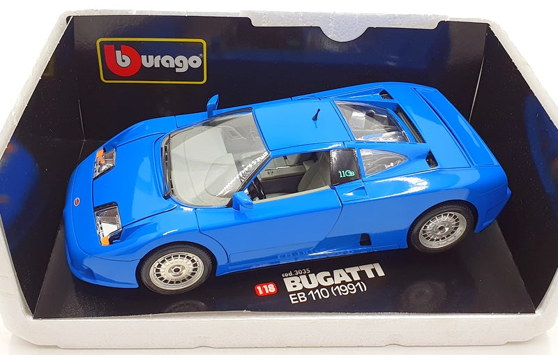 Burago 1/18 Scale Diecast 3035 - Bugatti EB 110 1991 - Blue