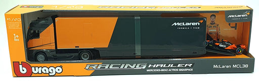 Burago 1/43 Scale 18-38401 - Mercedes Benz Actros Racing Hauler McLaren