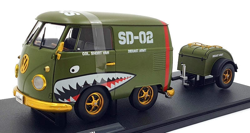 Solido 1/18 Scale Diecast S1810901 VW Kool Kombi Army Fighter 2023 SD-02 Khaki